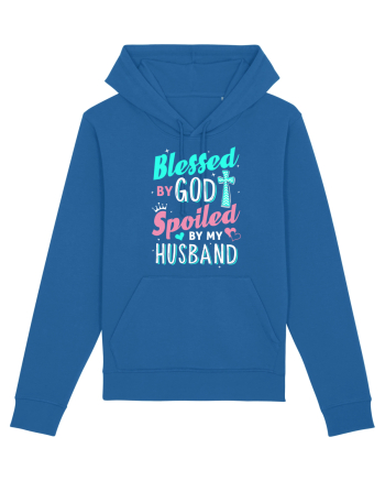 Blessed by God Spoiled by my husband Royal Blue