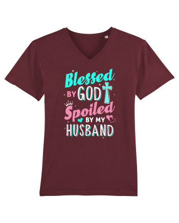 Blessed by God Spoiled by my husband Burgundy
