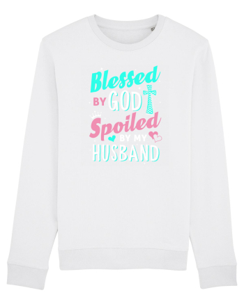 Blessed by God Spoiled by my husband White