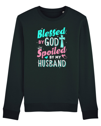 Blessed by God Spoiled by my husband Black