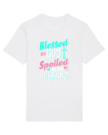 Blessed by God Spoiled by my husband White