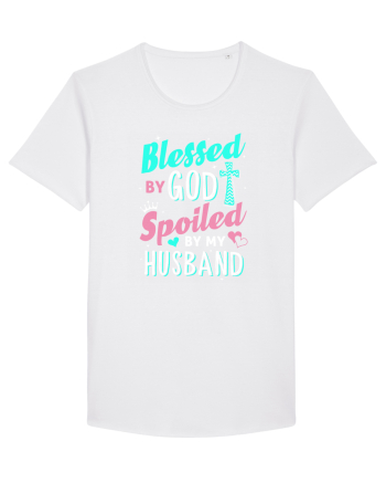 Blessed by God Spoiled by my husband White