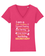 SECRETARY Tricou mânecă scurtă guler V Damă Evoker