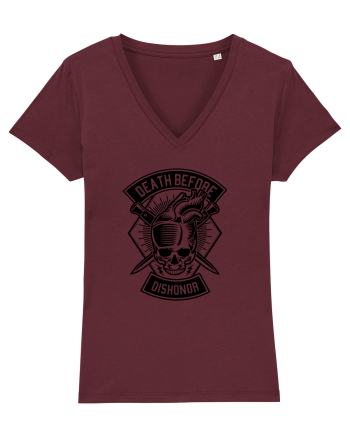 Skull Heart Black Burgundy