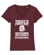 READING BOOKS Tricou mânecă scurtă guler V Damă Evoker