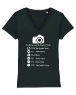 CAMERA Tricou mânecă scurtă guler V Damă Evoker