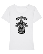 Born to Ride Skeleton Black Tricou mânecă scurtă guler larg fitted Damă Expresser