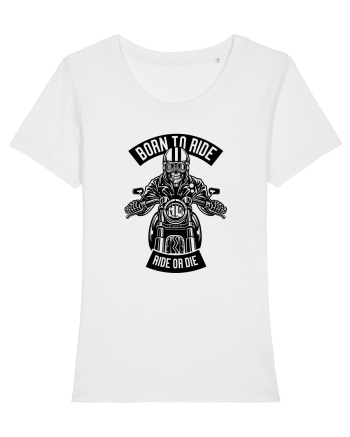 Born to Ride Skeleton Black White