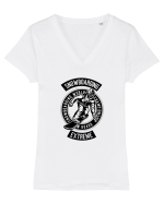 Snowboarding Extreme Black Tricou mânecă scurtă guler V Damă Evoker