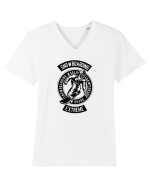 Snowboarding Extreme Black Tricou mânecă scurtă guler V Bărbat Presenter