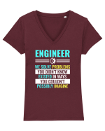 ENGINEER Tricou mânecă scurtă guler V Damă Evoker