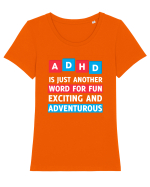 ADHD Tricou mânecă scurtă guler larg fitted Damă Expresser