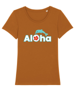 ALOHA Tricou mânecă scurtă guler larg fitted Damă Expresser