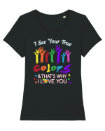 AUTISM Tricou mânecă scurtă guler larg fitted Damă Expresser