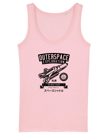 Spaceship Exploration Black Cotton Pink