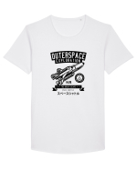 Spaceship Exploration Black Tricou mânecă scurtă guler larg Bărbat Skater
