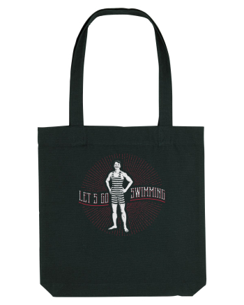 Let's Go Swimming Vintage Style Black
