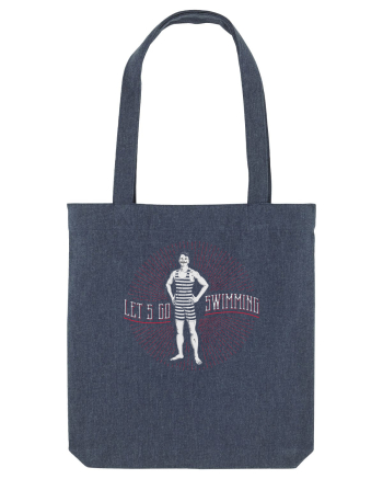 Let's Go Swimming Vintage Style Midnight Blue