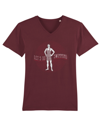Let's Go Swimming Vintage Style Burgundy