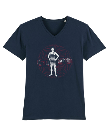 Let's Go Swimming Vintage Style French Navy