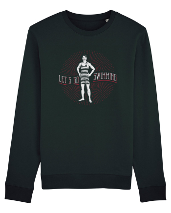 Let's Go Swimming Vintage Style Black