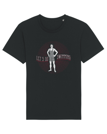 Let's Go Swimming Vintage Style Black