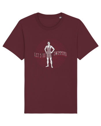 Let's Go Swimming Vintage Style Burgundy