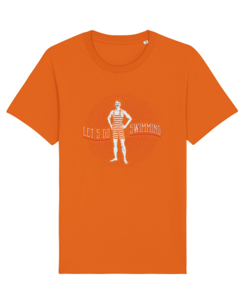 Let's Go Swimming Vintage Style Bright Orange