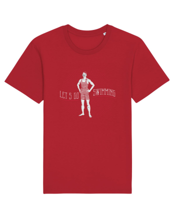 Let's Go Swimming Vintage Style Red