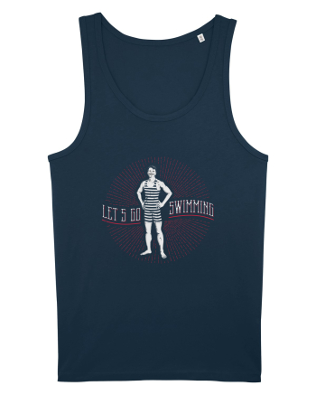 Let's Go Swimming Vintage Style Navy