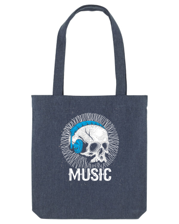 Retro Music Disco DJ Skull Midnight Blue