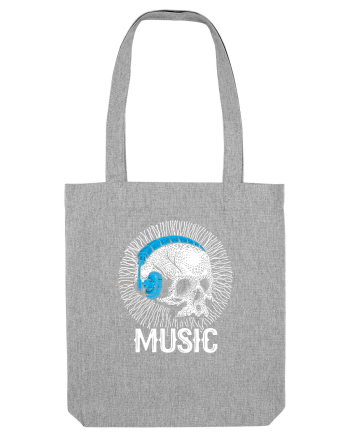 Retro Music Disco DJ Skull Heather Grey
