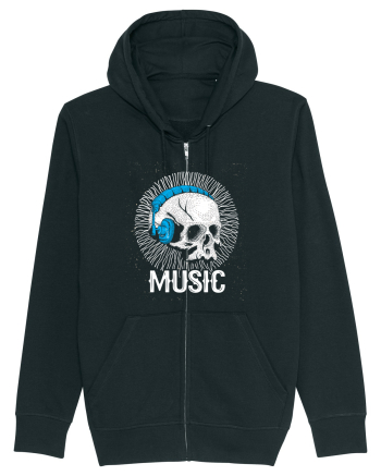 Retro Music Disco DJ Skull Black