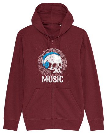 Retro Music Disco DJ Skull Burgundy