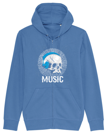 Retro Music Disco DJ Skull Bright Blue