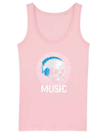 Retro Music Disco DJ Skull Cotton Pink