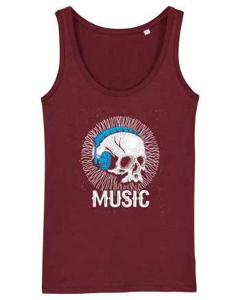 Retro Music Disco DJ Skull Burgundy