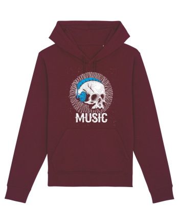 Retro Music Disco DJ Skull Burgundy