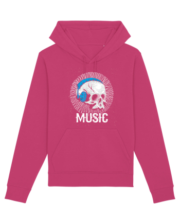 Retro Music Disco DJ Skull Raspberry