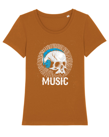 Retro Music Disco DJ Skull Roasted Orange