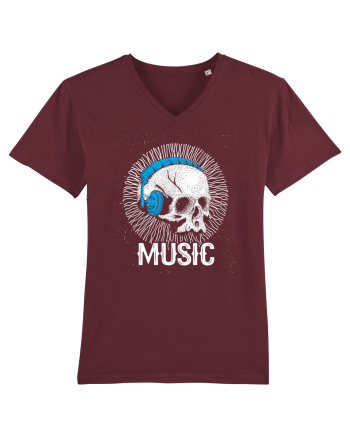 Retro Music Disco DJ Skull Burgundy