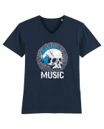 Retro Music Disco DJ Skull Tricou mânecă scurtă guler V Bărbat Presenter