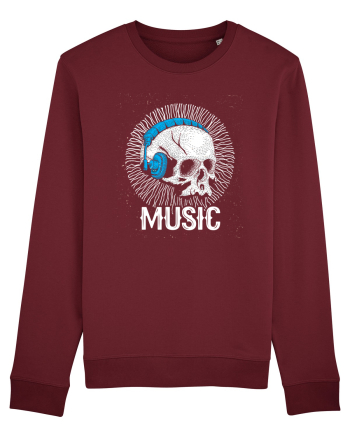 Retro Music Disco DJ Skull Burgundy