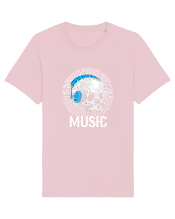 Retro Music Disco DJ Skull Cotton Pink