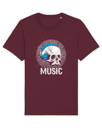Retro Music Disco DJ Skull Burgundy