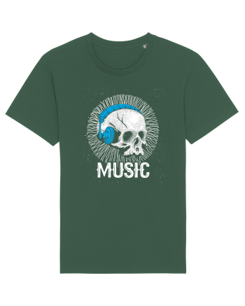 Retro Music Disco DJ Skull Bottle Green