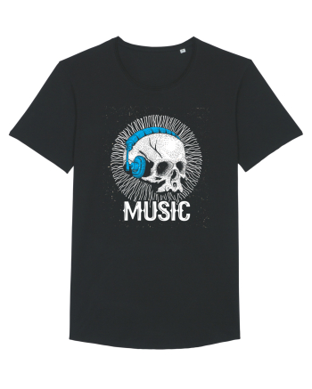 Retro Music Disco DJ Skull Black