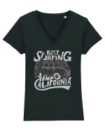 The Best Surfing In California Tricou mânecă scurtă guler V Damă Evoker