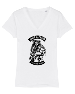 Space Vacation Astronaut Black Tricou mânecă scurtă guler V Damă Evoker