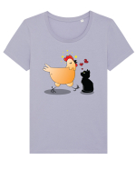 Cat and Han Tricou mânecă scurtă guler larg fitted Damă Expresser